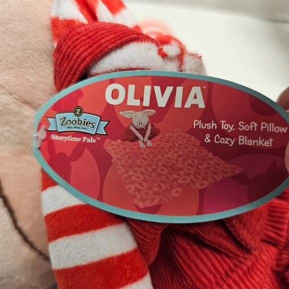 Zoobies Play Sleep Love OLIVIA Pig Doll Striped Plush Soft Tag PJ Storage 2010 - Picture 8 of 13